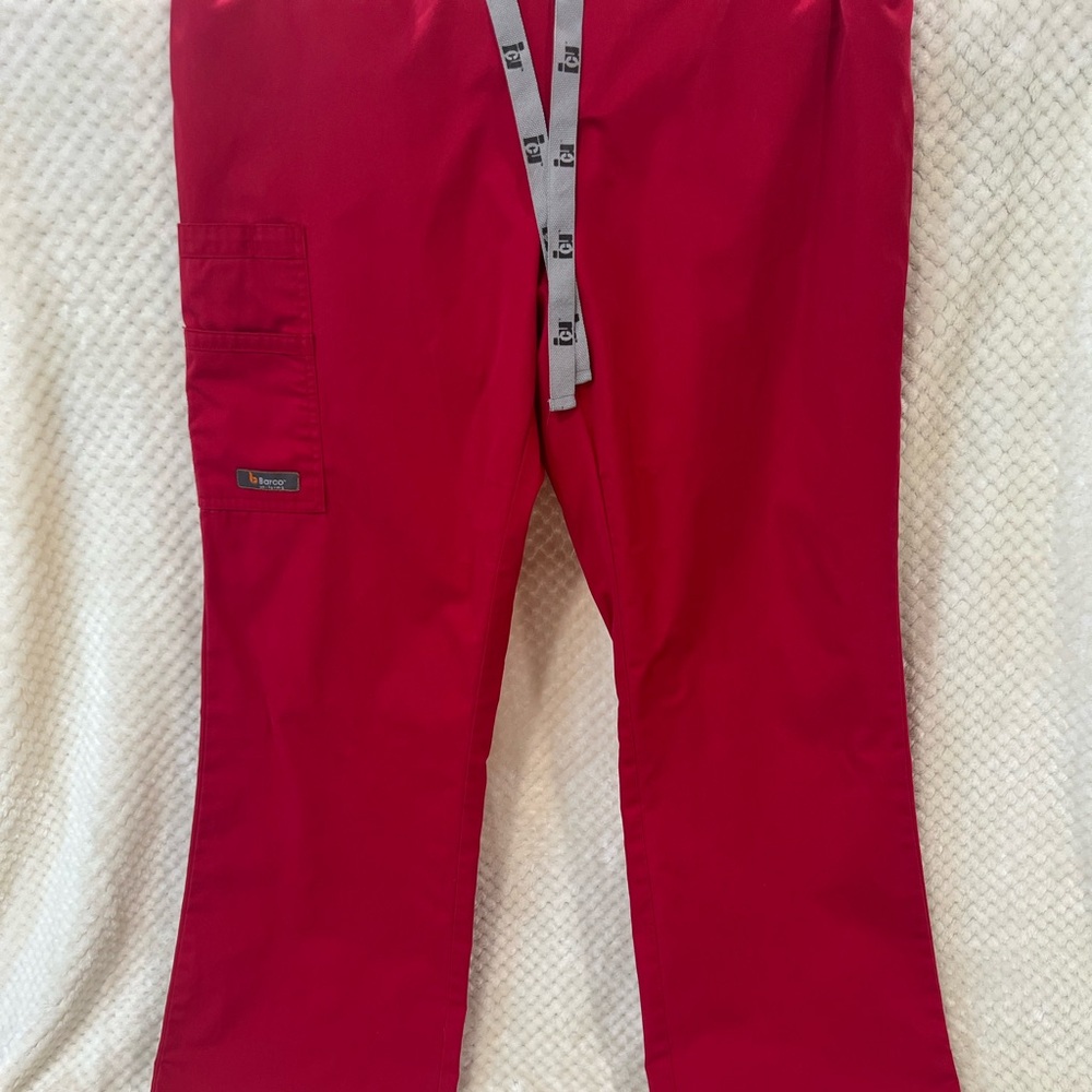 ICU Barco Uniforms Red Cargo Scrub Pants
